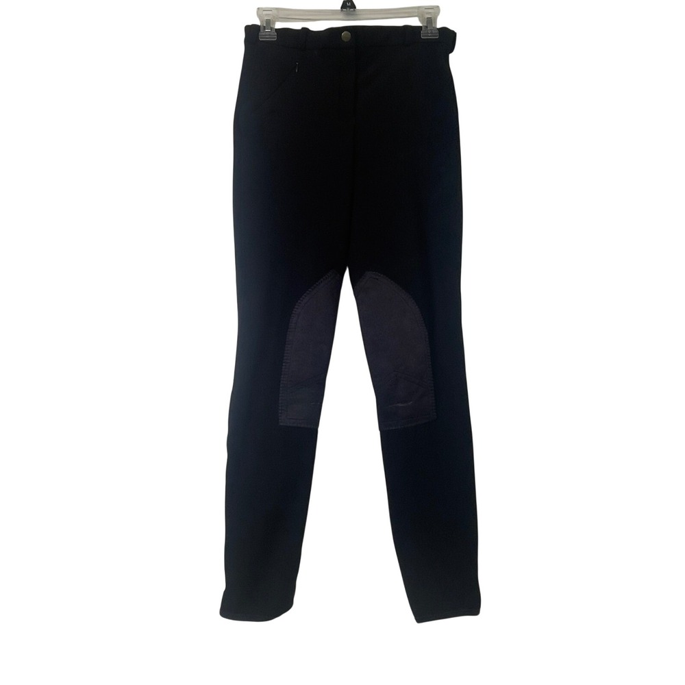TuffRider Ribb Lowrise Black Knee Patch Ladies Equestrian Breeches Size 26
